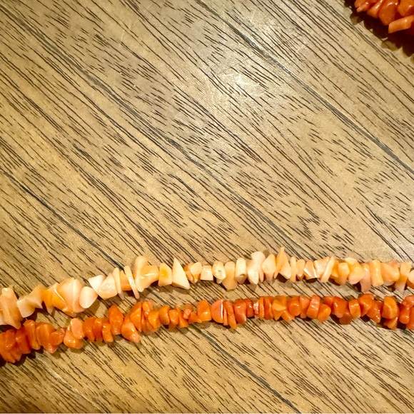 Two strings of Vintage coral beads (one light one dark) 34” long each EUC - Picture 2 of 5
